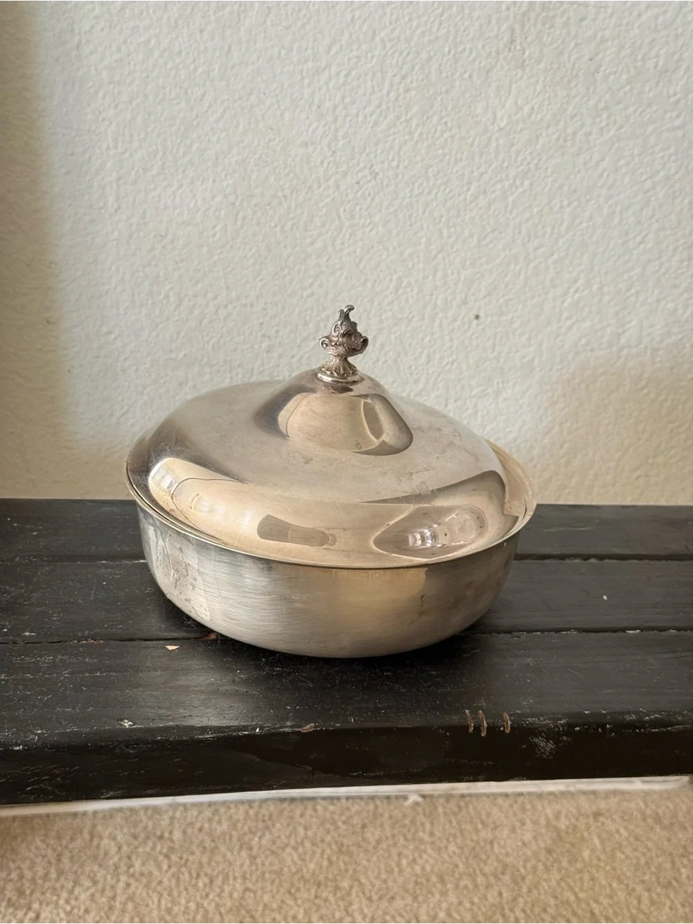 Vintage Silver-plated Covered Serving Bowl with lid classic Home Dining
